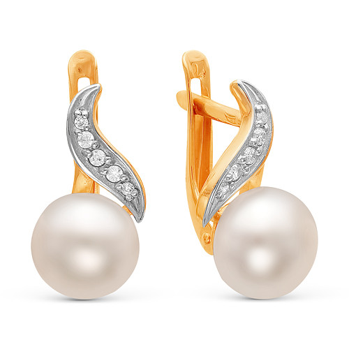z2-8900 Серьги с жемчугом. Золото 585.  