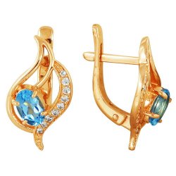 z2-7532 Серьги с полудрагоценными вставками. Золото 585.