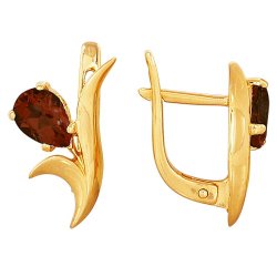 z2-008 Серьги с полудрагоценными вставками. Золото 585.