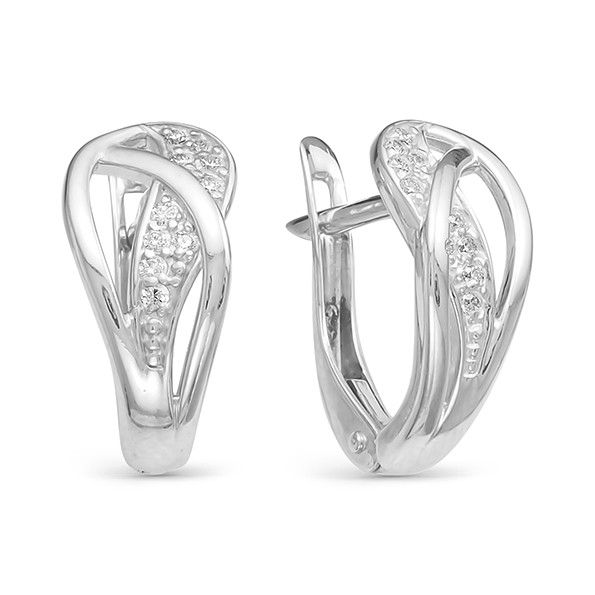 z2-9595 Серьги с фианитами. Серебро 925.  