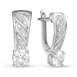 z2-9510 Серьги с фианитами. Серебро 925.