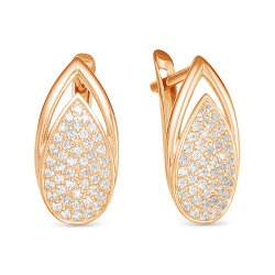 z2-9748 Серьги с фианитами. Золото 585.