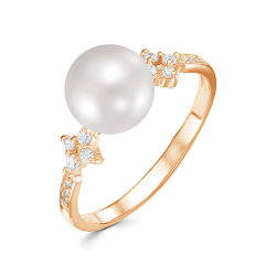 z1-9821 Кольцо с жемчугом. Золото 585.