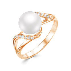 z1-9874 Кольцо с жемчугом. Золото 585.