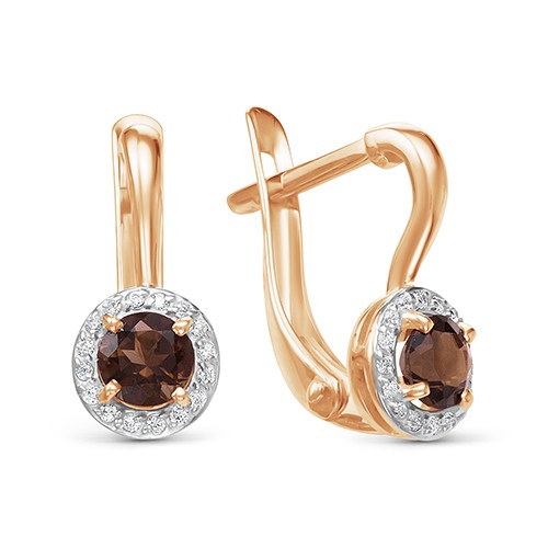 z2-9892 Серьги с полудрагоценными вставками. Золото 585. 