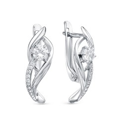 z2-10083 Серьги с фианитами. Серебро 925.