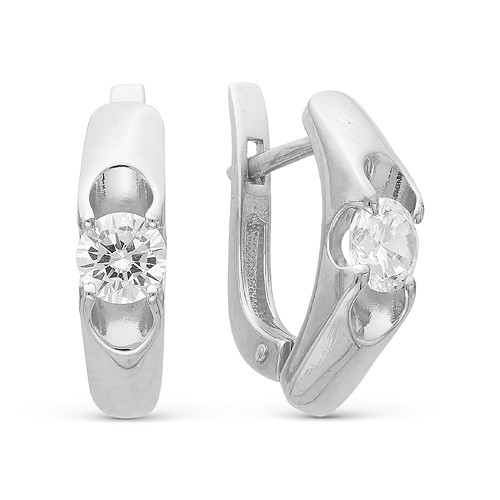z2-8874 Серьги с фианитами. Серебро 925.  