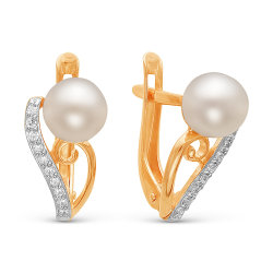 z2-8956 Серьги с жемчугом. Золото 585.