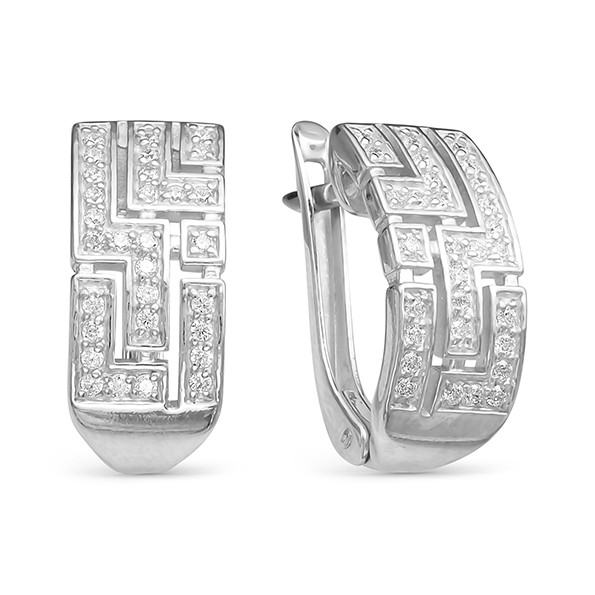 z2-9596 Серьги с фианитами. Серебро 925.  