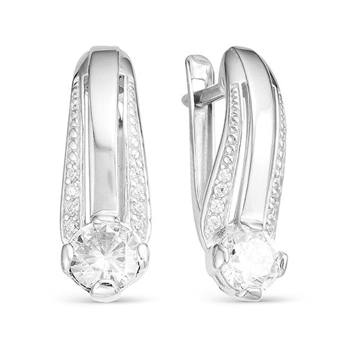 z2-9570 Серьги с фианитами. Серебро 925. 