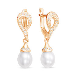 z2-9627 Серьги с жемчугом. Золото 585.