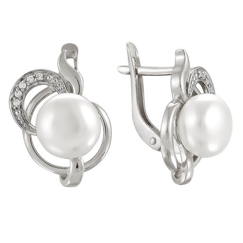 z2-8531 Серьги с жемчугом. Серебро 925. 