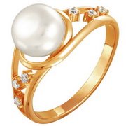 z1-8314 Кольцо с жемчугом. Золото 585. 