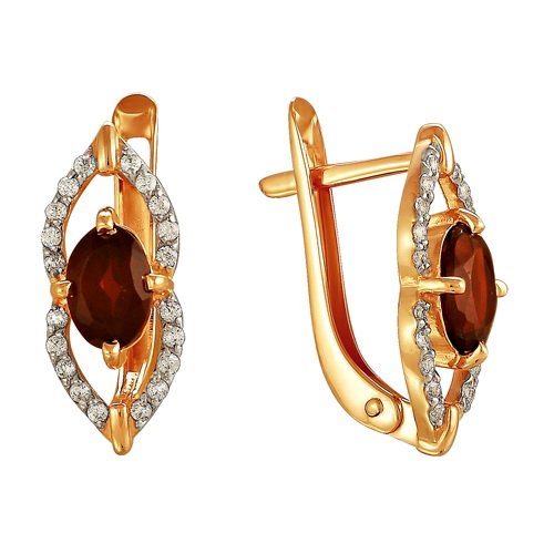 z2-8722 Серьги с полудрагоценными вставками. Золото 585. 