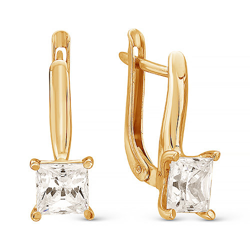 z2-9152 Серьги с фианитами. Золото 585. 