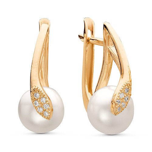 z2-9297 Серьги с жемчугом. Золото 585. 