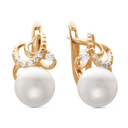 z2-9389 Серьги с жемчугом. Золото 585.