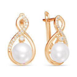 z2-9663 Серьги с жемчугом. Золото 585.