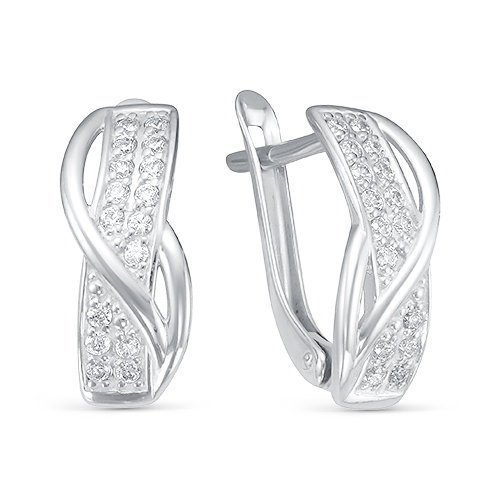 z2-9744 Серьги с фианитами. Серебро 925. 