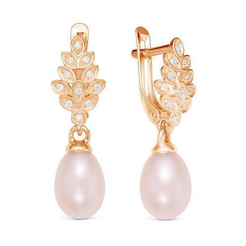 z2-9818 Серьги с жемчугом. Золото 585. 