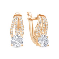 z2-10054 Серьги с фианитами. Золото 585.