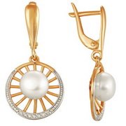 z2-8134 Серьги с жемчугом. Серебро 925.