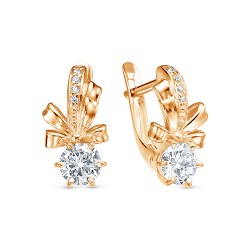 z2-10191 Серьги с фианитами. Золото 585.