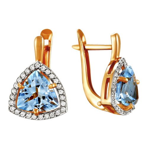 z2-8394 Серьги с полудрагоценными вставками. Золото 585. 