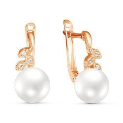 z2-9661 Серьги с жемчугом. Золото 585.