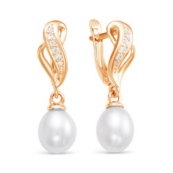 z2-9652 Серьги с жемчугом. Золото 585.