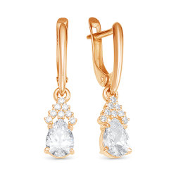 z2-9736 Серьги с фианитами. Золото 585.