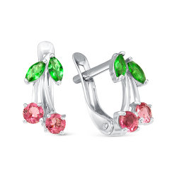 z2-9811 Детские серьги Вишенки. Серебро 925.