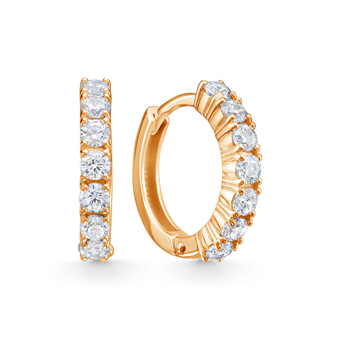 z2-10756 Серьги с фианитами. Золото 585. 