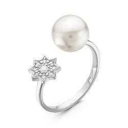z1-9177 Кольцо с жемчугом. Серебро 925.