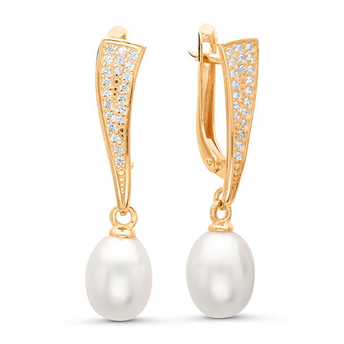 z2-9296g Серьги с жемчугом. Золото 585. 