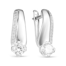 z2-9647 Серьги с фианитами. Серебро 925.