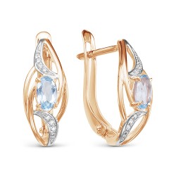 z2-9889 Серьги с полудрагоценными вставками. Золото 585.