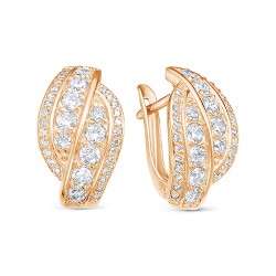 z2-10059 Серьги с фианитами. Золото 585.