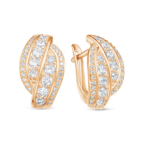 z2-10059 Серьги с фианитами. Золото 585. 