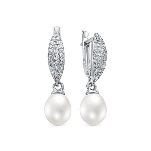 z2-10153 Серьги с жемчугом. Серебро 925. 