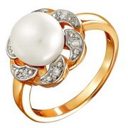 z1-8511 Кольцо с жемчугом. Золото 585.
