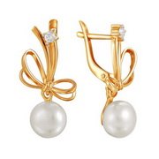 z2-8632 Серьги с жемчугом. Золото 585.