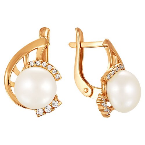 z2-7628 Серьги с жемчугом. Золото 585. 