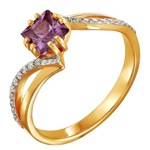 z1-8674 Кольцо с полудрагоценными вставками. Золото 585. 