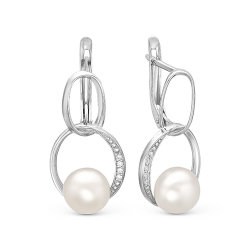 z2-8897 Серьги с жемчугом. Серебро 925.