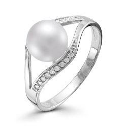 z1-9340 Кольцо с жемчугом. Серебро 925.