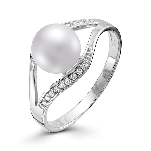 z1-9340 Кольцо с жемчугом. Серебро 925. 