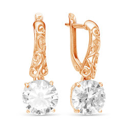 z2-9513 Серьги с фианитами. Золото 585.