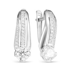 2-9572 Серьги с фианитами. Серебро 925.