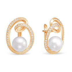 z2-9654 Серьги с жемчугом. Золото 585.